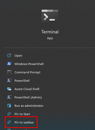 Pin to taskbar