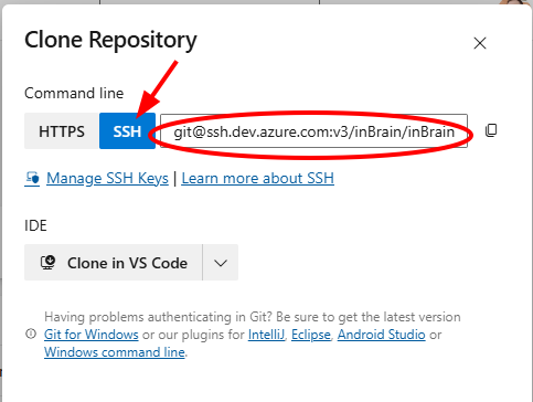Azure Devops Repo SSH URL